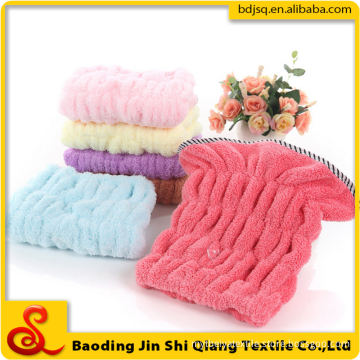The new beautiful color coral fleece dry hair cap bath cap